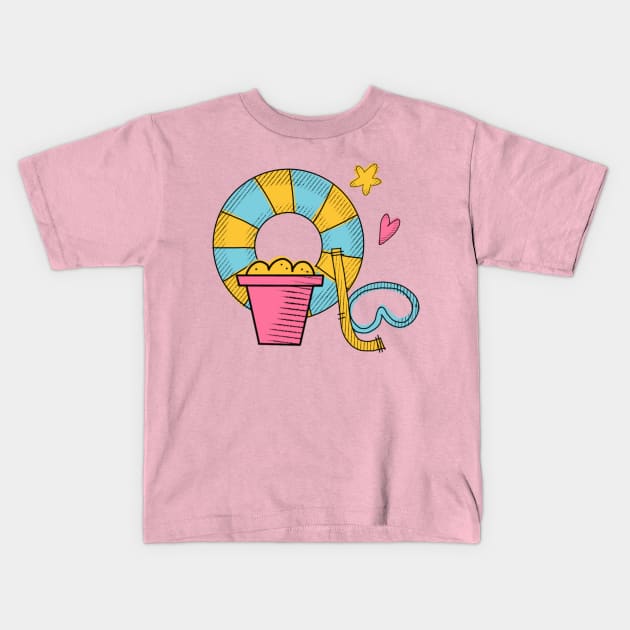 Scuba Goggles Kids T-Shirt by bruxamagica